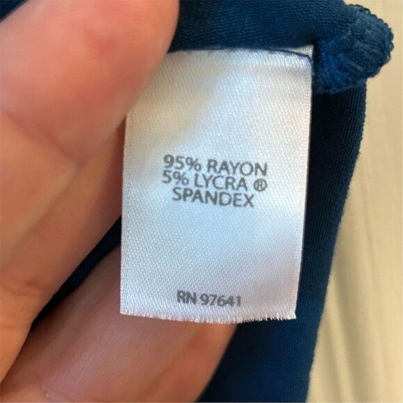 J. Jill Women's Polka Dot Scoop Neck Tee Blue Size M Casual Spring - Picture 5 of 11